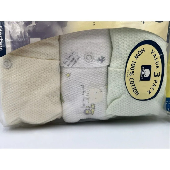 Set of 3 Gerber Vintage Footed Sleep N' Play 3-6M/New/Cotton/Yellow/Green/Small - Picture 6 of 8